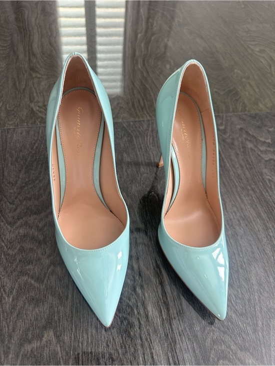 Gianvito Rossi Shoes - Gianvito Rossi Mint Patent Pointed-Toe Pumps